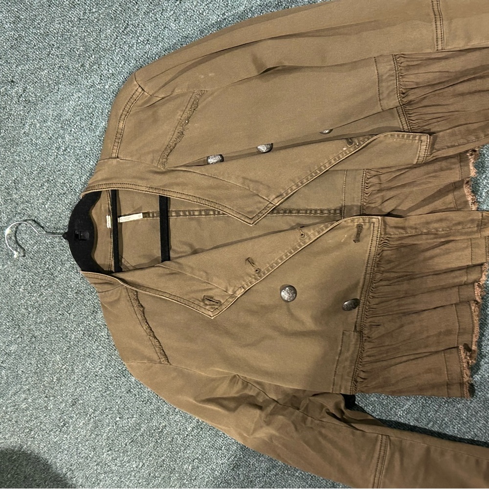 Free people forest green utility jacket